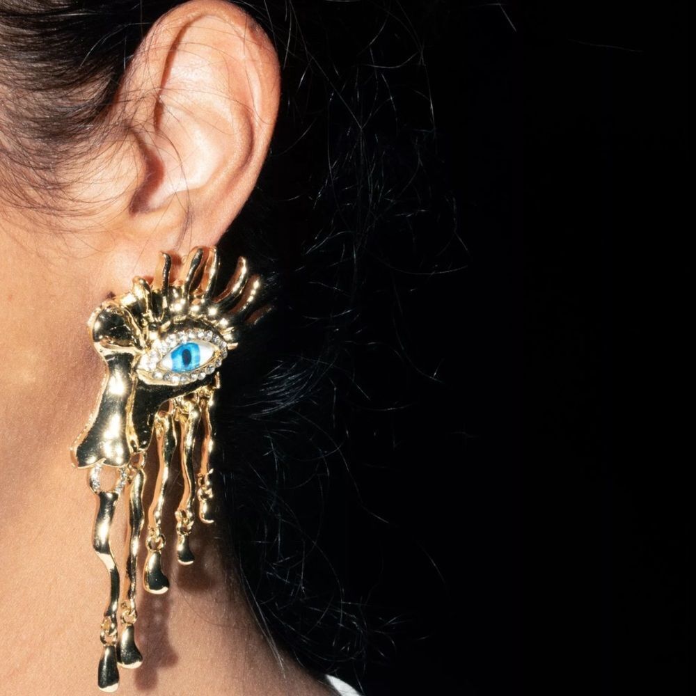 Statement evil eye earrings N770
